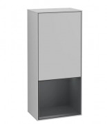 Шафка для ванної Villeroy & Boch Finion 41,8х93,6х27 см петлі зліва з підсвічуванням МДФ світло-сірий матовий лак/темно-синій матовий лак F540HGGJ