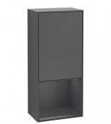 Шафка для ванної Villeroy & Boch Finion 41,8 х93, 6х27 см петлі зліва з підсвічуванням МДФ антрацит матовий лак/темно-синій матовий лак F540HGGK