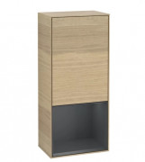 Шафка для ванної Villeroy & Boch Finion 41,8х93,6х27 см петлі зліва з підсвічуванням ДСП шпон дуба/темно-синій матовий лак F540HGPC