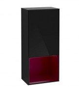 Шафка для ванної Villeroy & Boch Finion 41,8х93,6х27 см петлі зліва з підсвічуванням МДФ глянсовий чорний лак/півон матовий лак F540HBPH