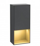 Шафка для ванної Villeroy & Boch Finion 41,8х93,6х27 см петлі зліва з підсвічуванням МДФ темно-синій матовий лак/золотий матовий лак F540HFHG