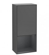 Шафка для ванної Villeroy & Boch Finion 41,8 х93, 6х27 см петлі зліва з підсвічуванням МДФ антрацит матовий лак/темно-синій матовий лак F540HGGK