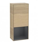 Шафка для ванної Villeroy & Boch Finion 41,8х93,6х27 см петлі зліва з підсвічуванням ДСП шпон дуба/темно-синій матовий лак F540HGPC