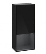 Шкафчик для ванной Villeroy & Boch Finion 41,8х93,6х27 см петли слева с подсветкой МДФ глянцевый черный лак/темно-синий матовый лак F540HGPH