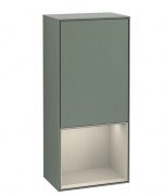 Шкафчик для ванной Villeroy & Boch Finion 41,8х93,6х27 см петли слева с подсветкой МДФ оливковый матовый лак/песок матовый лак F540HHGM