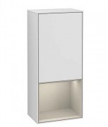 Шафка для ванної Villeroy & Boch Finion 41,8х93,6х27 см петлі зліва з підсвічуванням МДФ білий матовий лак/пісок матовий лак F540HHMT
