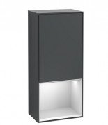 Шкафчик для ванной Villeroy & Boch Finion 41,8х93,6х27 см петли слева с подсветкой МДФ темно-синий матовый лак/белый матовый лак F540MTHG