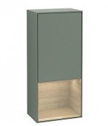 Шкафчик для ванной Villeroy & Boch Finion 41,8х93,6х27 см петли слева с подсветкой МДФ оливковый матовый лак/шпон дуба F540PCGM