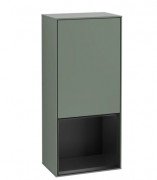 Шкафчик для ванной Villeroy & Boch Finion 41,8х93,6х27 см петли слева с подсветкой МДФ оливковый матовый лак/черный матовый лак F540PDGM