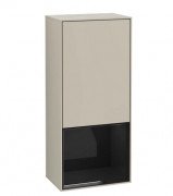 Шкафчик для ванной Villeroy & Boch Finion 41,8х93,6х27 см петли слева с подсветкой МДФ песок матовый лак/глянцевый черный лак F540PHHH
