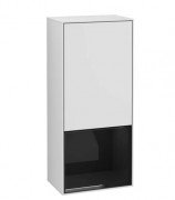 Шкафчик для ванной Villeroy & Boch Finion 41,8х93,6х27 см петли слева с подсветкой МДФ белый матовый лак/глянцевый черный лак F540PHMT