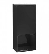 Шафка для ванної Villeroy & Boch Finion 41,8х93,6х27 см петлі зліва з підсвічуванням МДФ чорний матовий лак/глянцевий чорний лак F540PHPD