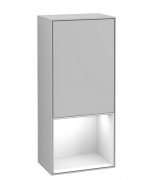 Шафка для ванної Villeroy & Boch Finion 41,8х93,6х27 см петлі зліва з підсвічуванням МДФ світло-сірий матовий лак/глянсовий білий лак G540GFGJ