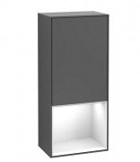 Шафка для ванної Villeroy & Boch Finion 41,8х93,6х27 см петлі зліва з підсвічуванням МДФ антрацит матовий лак/глянцевий білий лак G540GFGK