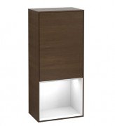 Шафка для ванної Villeroy & Boch Finion 41,8х93,6х27 см петлі зліва з підсвічуванням ДСП шпон волоського горіха/глянсовий білий лак G540GFGN