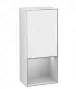 Шафка для ванної Villeroy & Boch Finion 41,8х93,6х27 см петлі зліва з підсвічуванням МДФ глянсовий білий лак/світло-сірий матовий лак G540GJGF