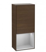 Шафка для ванної Villeroy & Boch Finion 41,8х93,6х27 см петлі зліва з підсвічуванням ДСП шпон волоського горіха/світло-сірий матовий лак G540GJGN