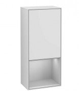 Шафка для ванної Villeroy & Boch Finion 41,8х93,6х27 см петлі зліва з підсвічуванням МДФ білий матовий лак/світло-сірий матовий лак G540GJMT