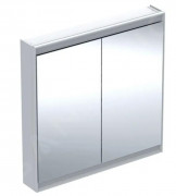 Зеркальный шкафчик для ванной комнаты Geberit One 90x90x15 см со светодиодной подсветкой алюминий 505.813.00.1