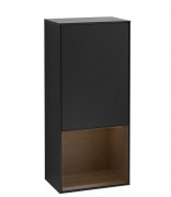 Шафка для ванної Villeroy & Boch Finion 41,8х93,6х27 см петлі зліва з підсвічуванням МДФ чорний матовий лак/шпон волоського горіха G540GNPD