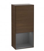 Шафка для ванної Villeroy & Boch Finion 41,8х93,6х27 см петлі зліва з підсвічуванням ДСП шпон волоського горіха/антрацит матовий лак G540GKGN