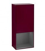 Шафка для ванної Villeroy & Boch Finion 41,8х93,6х27 см петлі зліва з підсвічуванням МДФ півонія матовий лак/антрацит матовий лак G540GKHB