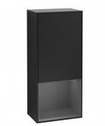 Шафка для ванної Villeroy & Boch Finion 41,8х93,6х27 см петлі зліва з підсвічуванням МДФ чорний матовий лак/антрацит матовий лак G540GKPD