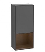 Шафка для ванної Villeroy & Boch Finion 41,8х93,6х27 см петлі зліва з підсвічуванням МДФ антрацит матовий лак/шпон волоського горіха G540GNGK