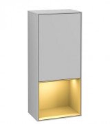 Шафка для ванної Villeroy & Boch Finion 41,8х93,6х27 см петлі зліва з підсвічуванням МДФ світло-сірий матовий лак/золотий матовий лак G540HFGJ