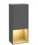 Шафка для ванної Villeroy & Boch Finion 41,8х93,6х27 см петлі зліва з підсвічуванням МДФ антрацит матовий лак/золотий матовий лак G540HFGK