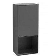 Шафка для ванної Villeroy & Boch Finion 41,8х93,6х27 см петлі зліва з підсвічуванням МДФ антрацит матовий лак/чорний матовий лак G540PDGK