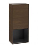 Шафка для ванної Villeroy & Boch Finion 41,8х93,6х27 см петлі зліва з підсвічуванням ДСП шпон волоського горіха/чорний матовий лак G540PDGN