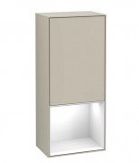 Шафка для ванної Villeroy & Boch Finion 41,8х93,6х27 см петлі зліва з підсвічуванням МДФ пісок матовий лак/глянсовий білий лак G540GFHH