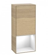 Шафка для ванної Villeroy & Boch Finion 41,8х93,6х27 см петлі зліва з підсвічуванням ДСП шпон дуба/глянсовий білий лак G540GFPC