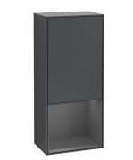 Шафка для ванної Villeroy & Boch Finion 41,8х93,6х27 см петлі зліва з підсвічуванням МДФ темно-синій матовий лак/антрацит матовий лак G540GKHG