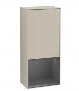 Шафка для ванної Villeroy & Boch Finion 41,8х93,6х27 см петлі зліва з підсвічуванням МДФ пісок матовий лак/антрацит матовий лак G540GKHH