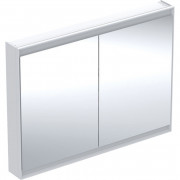 Дзеркальна шафка для ванної кімнати Geberit One 120x90x15 см зі світлодіодним підсвічуванням алюміній білий 505.815.00.2