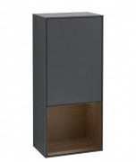 Шафка для ванної Villeroy & Boch Finion 41,8х93,6х27 см петлі зліва з підсвічуванням МДФ темно-синій матовий лак/шпон волоського горіха G540GNHG