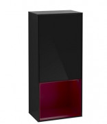 Шафка для ванної Villeroy & Boch Finion 41,8х93,6х27 см петлі зліва з підсвічуванням МДФ глянсовий чорний лак/півон матовий лак G540HBPH