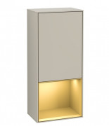 Шафка для ванної Villeroy & Boch Finion 41,8х93,6х27 см петлі зліва з підсвічуванням МДФ пісок матовий лак/золотий матовий лак G540HFHH