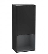 Шафка для ванної Villeroy & Boch Finion 41,8х93,6х27 см петлі зліва з підсвічуванням МДФ чорний матовий лак/темно-синій матовий лак G540HGPD