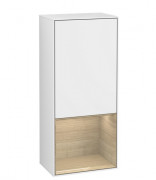 Шафка для ванної Villeroy & Boch Finion 41,8х93,6х27 см петлі зліва з підсвічуванням МДФ глянсовий білий лак/шпон дуба G540PCGF