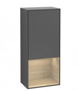 Шафка для ванної Villeroy & Boch Finion 41,8х93,6х27 см петлі зліва з підсвічуванням МДФ антрацит матовий лак/шпон дуба G540PCGK