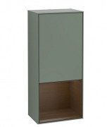 Шафка для ванної Villeroy & Boch Finion 41,8х93,6х27 см петлі зліва з підсвічуванням МДФ оливковий матовий лак/шпон волоського горіха G540GNGM