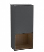 Шкафчик для ванной Villeroy & Boch Finion 41,8х93,6х27 см петли слева с подсветкой МДФ темно-синий матовый лак/шпон грецкого ореха G540GNHG