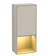 Шафка для ванної Villeroy & Boch Finion 41,8х93,6х27 см петлі зліва з підсвічуванням МДФ пісок матовий лак/золотий матовий лак G540HFHH