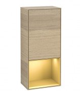 Шафка для ванної Villeroy & Boch Finion 41,8х93,6х27 см петлі зліва з підсвічуванням ДСП шпон дуба/золотий матовий лак G540HFPC