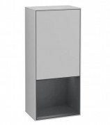 Шафка для ванної Villeroy & Boch Finion 41,8х93,6х27 см петлі зліва з підсвічуванням МДФ світло-сірий матовий лак/темно-синій матовий лак G540HGGJ