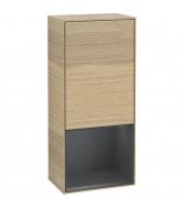 Шафка для ванної Villeroy & Boch Finion 41,8х93,6х27 см петлі зліва з підсвічуванням ДСП шпон дуба/темно-синій матовий лак G540HGPC