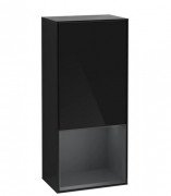 Шафка для ванної Villeroy & Boch Finion 41,8х93,6х27 см петлі зліва з підсвічуванням МДФ глянсовий чорний лак/темно-синій матовий лак G540HGPH